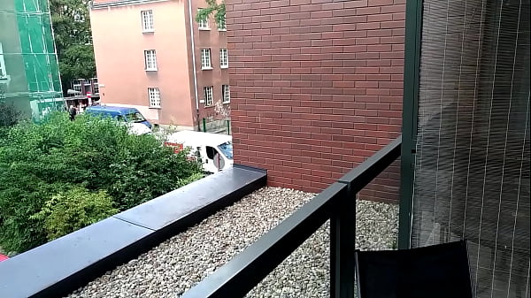 Squirting at hotel terrace