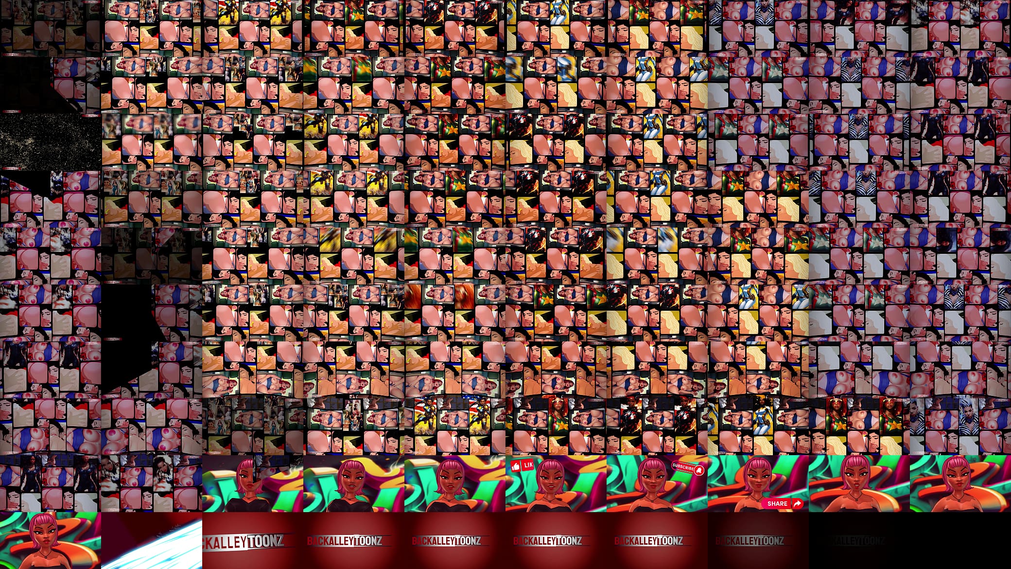 Walls of big booty sex scenes make a collage of sex 预览图