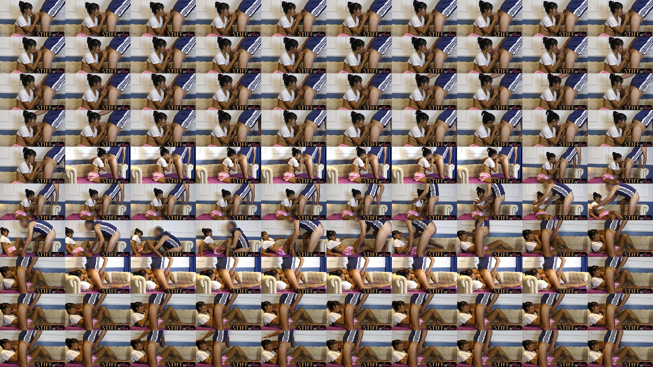 STIFF IN ASIA - Tiny Thai Girl Sucking Friz Maravilla Big Dick on a Casting Couch 预览图