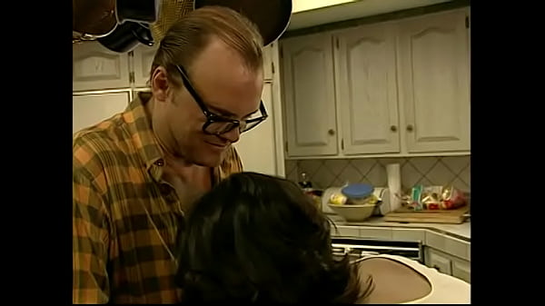 Big breasted MILF fucks a nerd