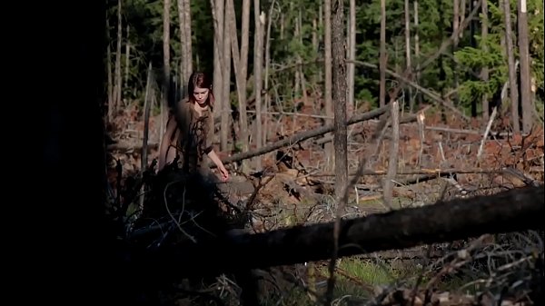 Naked girl masturbate in forest