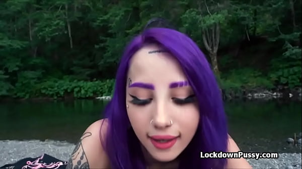 Sucky fucky break during hiking in the great outdoors