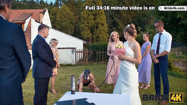 Download Video - BRIDE4K&period; Blonde bride with natural tits enjoyed a good fuck on her kinky wedding