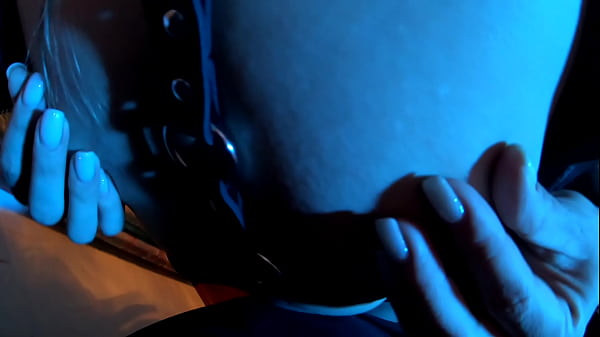 Lustful Slut In Black Rabbit Mask, Leather Belts and Leather Jacket Sucks Cock and Swallows Cum - Fetish Blowjob POV