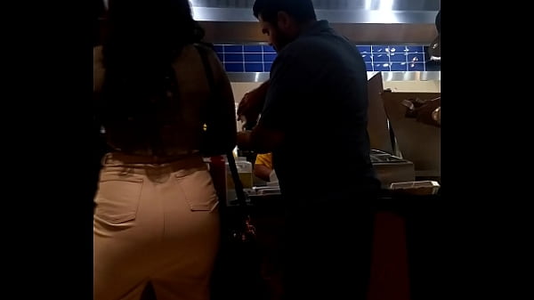 nice ass in white skirt at mall