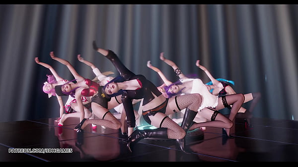 Download Video - &lbrack;MMD&rsqb; Brown Eyed Girls - Abracadabra Hot Kpop Dance Ahri Akali Kaisa Lux Jinx Caitlyn 4K 60FPS
