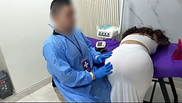 Routine check-up ends in a big fuck with the big-bootied Latina in the doctor's office