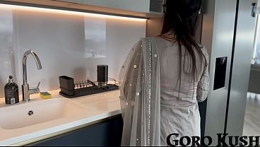 Cheating Hijabi Wife BBC Blowjob in the Kitchen