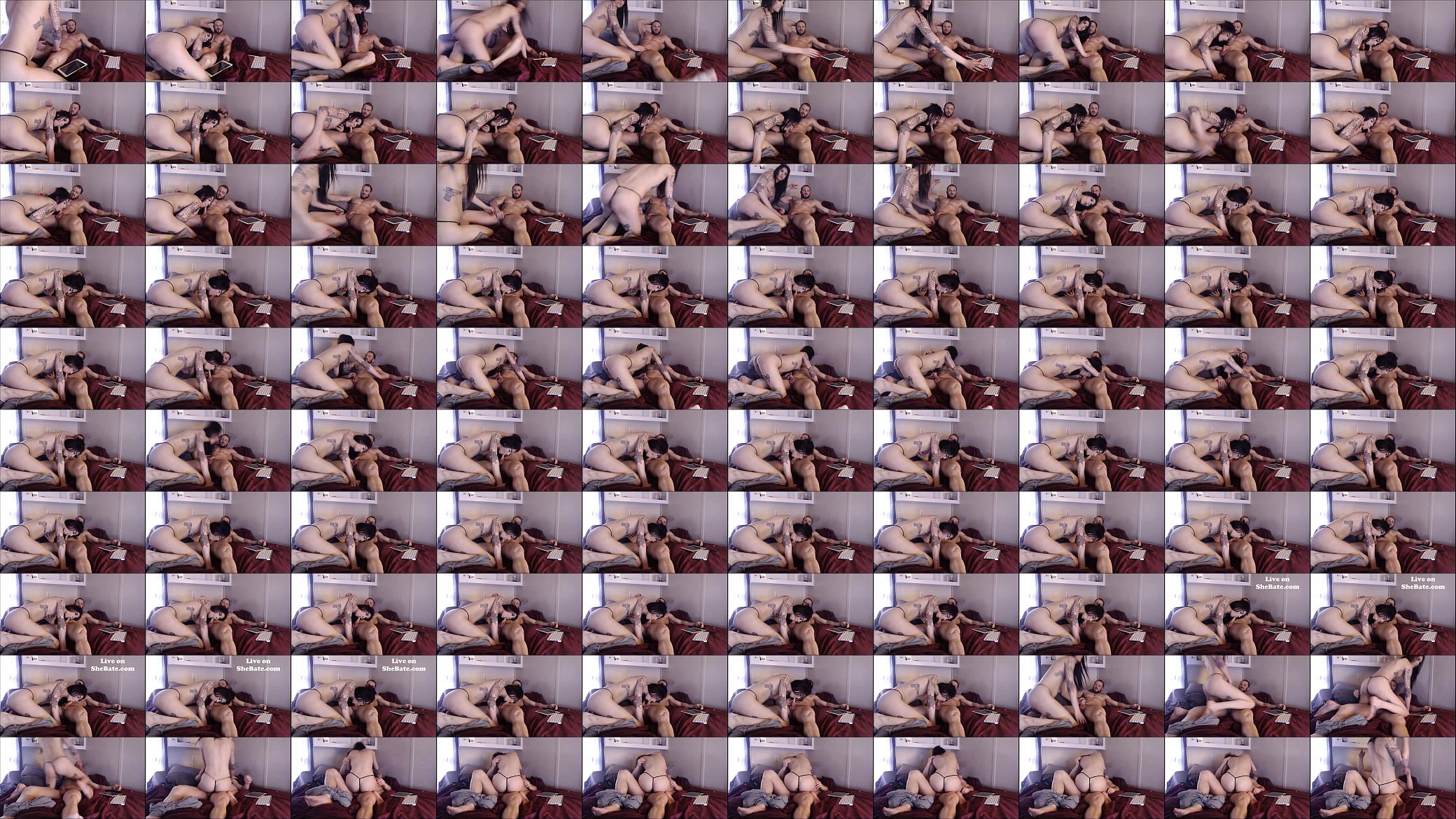 Inked Skinny Tranny Blowing Her Male Date 预览图