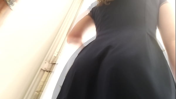 Ampernegal - Hot blond upskirt on stairs