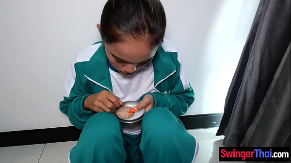 Download Video - Squid Game parody with big ass amateur teen from Thailand losing the game