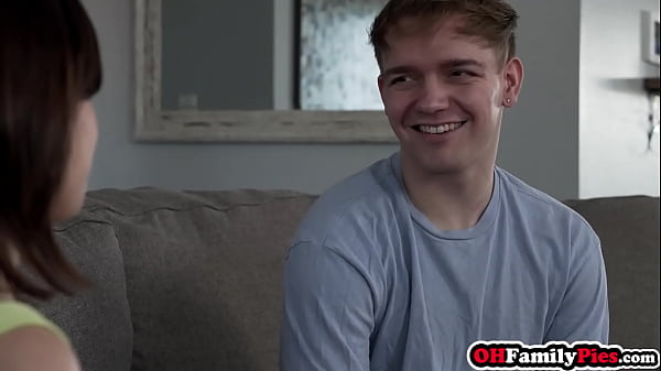 Perverted stepbrothers cock pops out and wet teen Aria Valencia sucked it