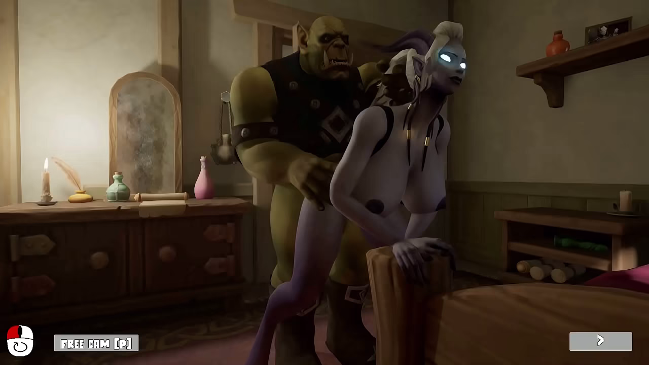 And again the orc fucked the draenei'_s pussy.