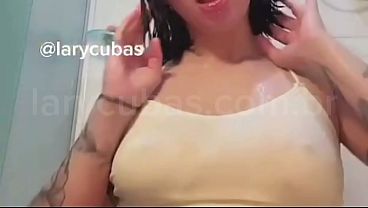 Young girl dances in a thong.