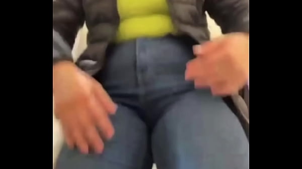 Walking with vibrator in pussy in the public