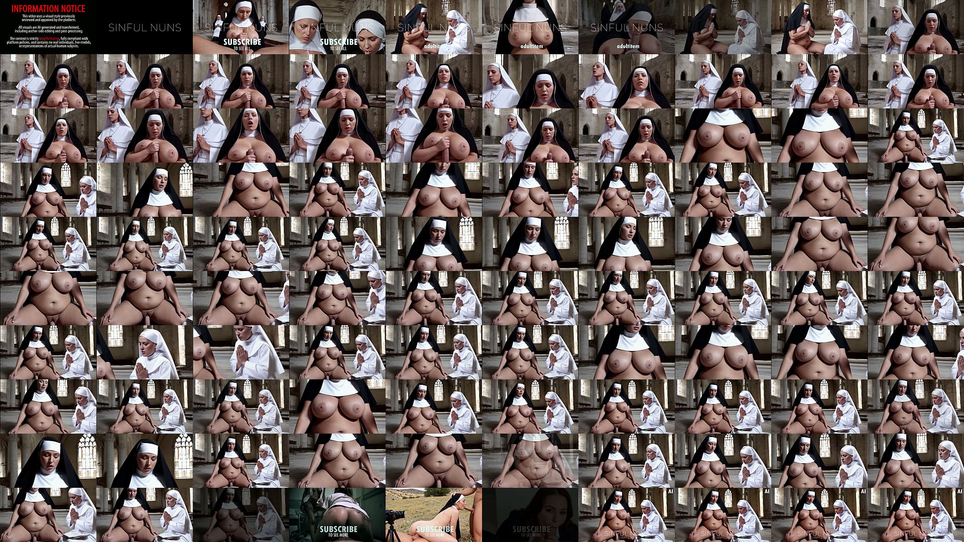 A curvy abbess shows her novice how to lose her virginity. Sex and prayer in the monastery. (AI). 预览图
