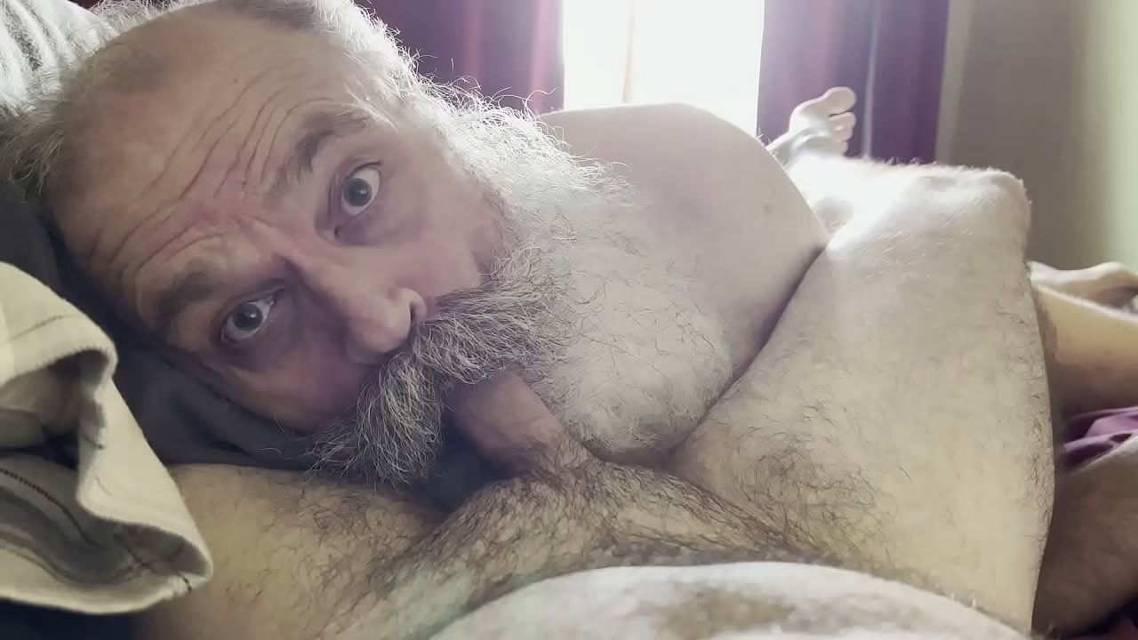 Big Bearded Grandpa Sucks Cock