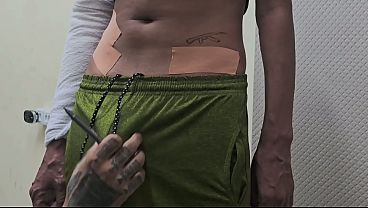 He was drawing the tattoo design while he was playing with his penis.