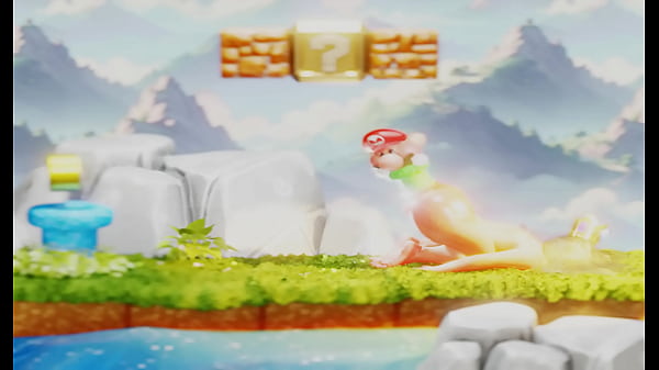 Tiny plumber fights to climb out blonde's butt&ndash; 3d nsfw animation