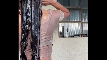 Amateur teen girl all wet