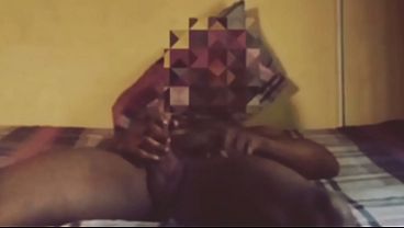 AFRICAN LONELY MAN PLAYING WITH HIS DICK IN HIS BEDROOM