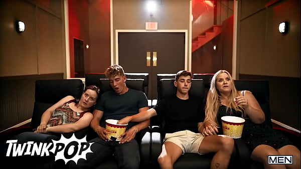 Download Video - Joey Mills & Felix Fox Go To The Cinema With Their Gf's But They End Up Getting Fucked Together - Twink Pop