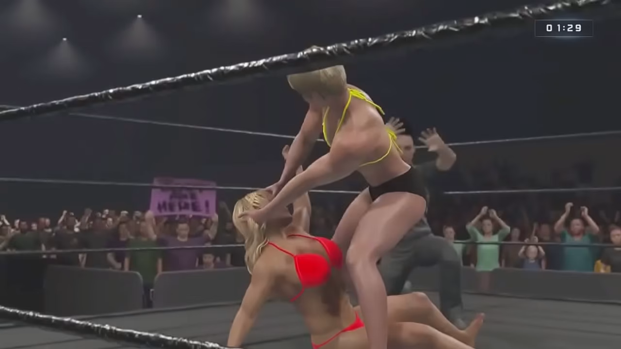 WWE 2k25 Natalya Dominated in a Bikini