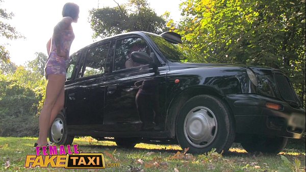 Female Fake Taxi outdoor pussy licking and fingering with tattooed emo chicks