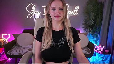 Big Tits Blonde Pulls Down Top And Plays With Her Boobs