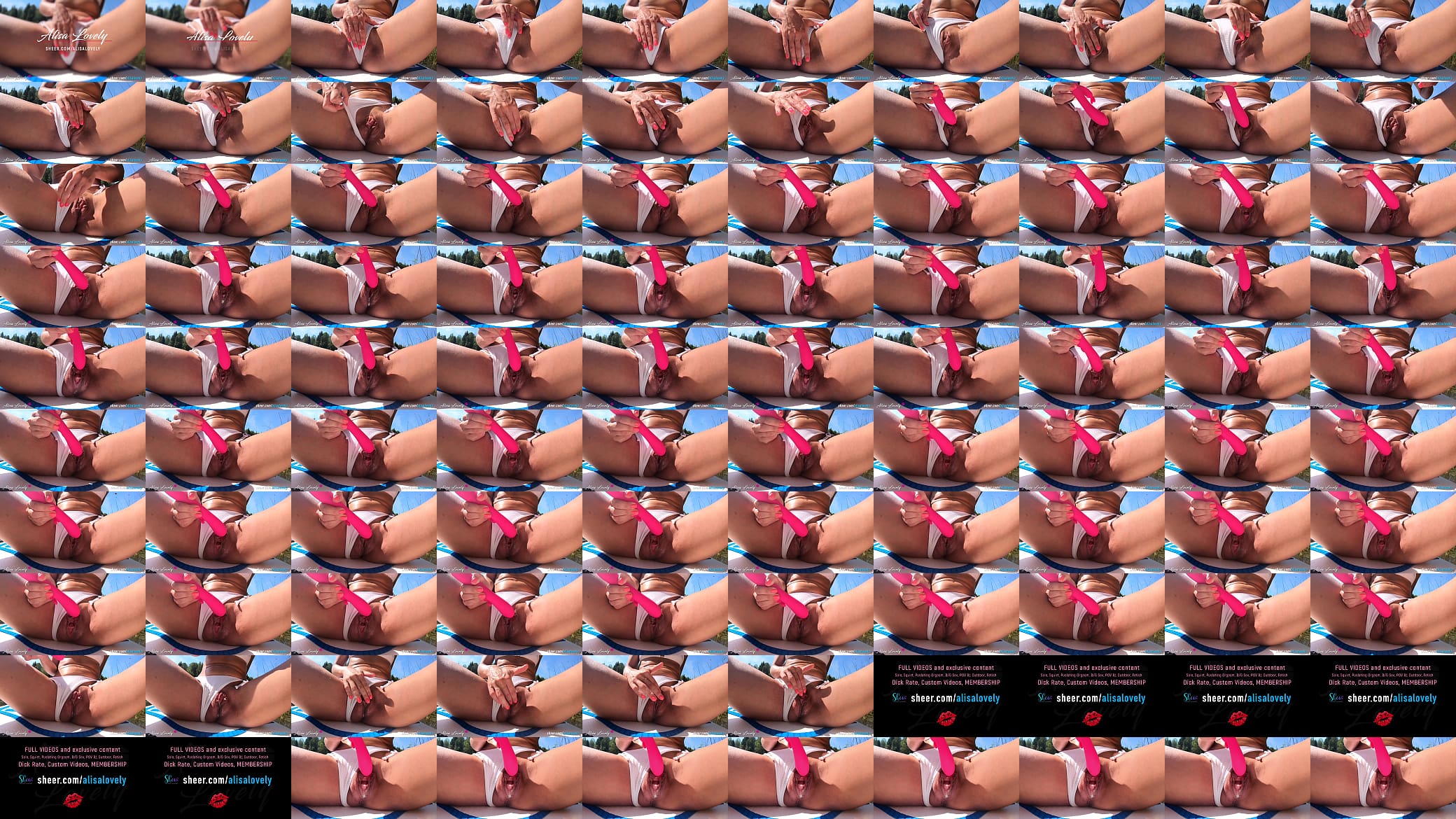 Squirting and Real Female Orgasm While Masturbating Pussy with Vibrator in Nature - Alisa Lovely 预览图