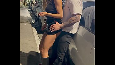 Look what this guy does to me, you cuckold - I found a really hot wife at the club, took the slut to the car and fucked the married woman in front of her cuckold husband.