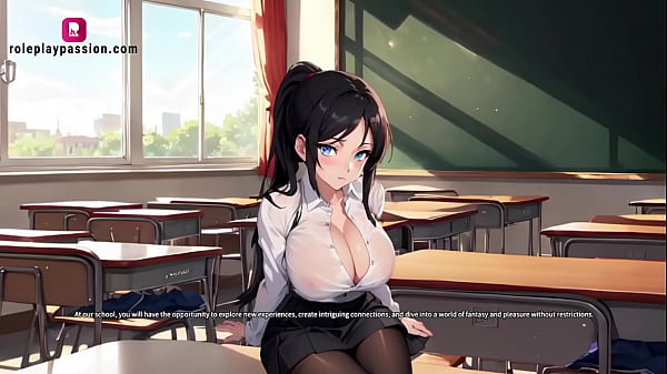 Busty teacher welcomes porn school