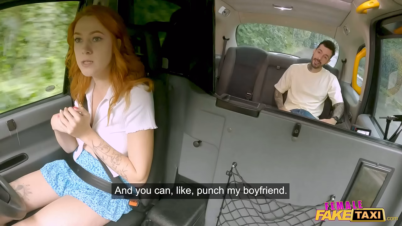 Female Fake Taxi - Polish redhead Cherry Candle caught cheating blowjob pussy licking hot public sex