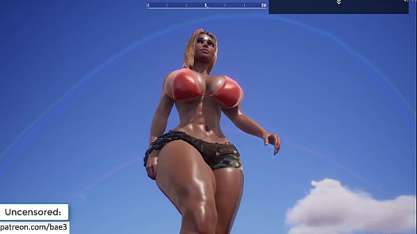Big Tits perfect blonde walking in bikini