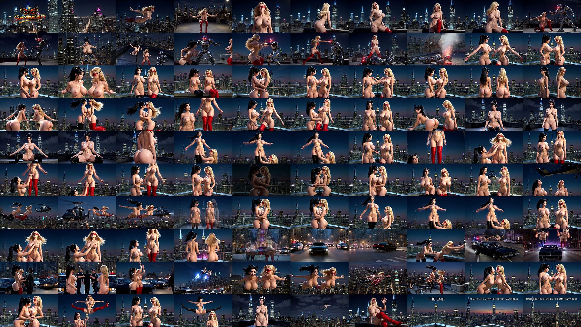 Adventures of 2 nude and lesbian SUPERHEROINES (3D Animation-**ai-created**) 预览图