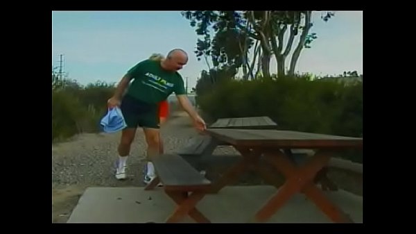 Horny old man nails blonde MILF in a picnic site
