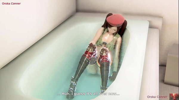 Erotic anime: Beautiful soldier caught masturbating in the bath and penetrated ASMR sample