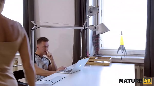 MATURE4K. Tempting charmer is drilled fast and hard by the computer boy