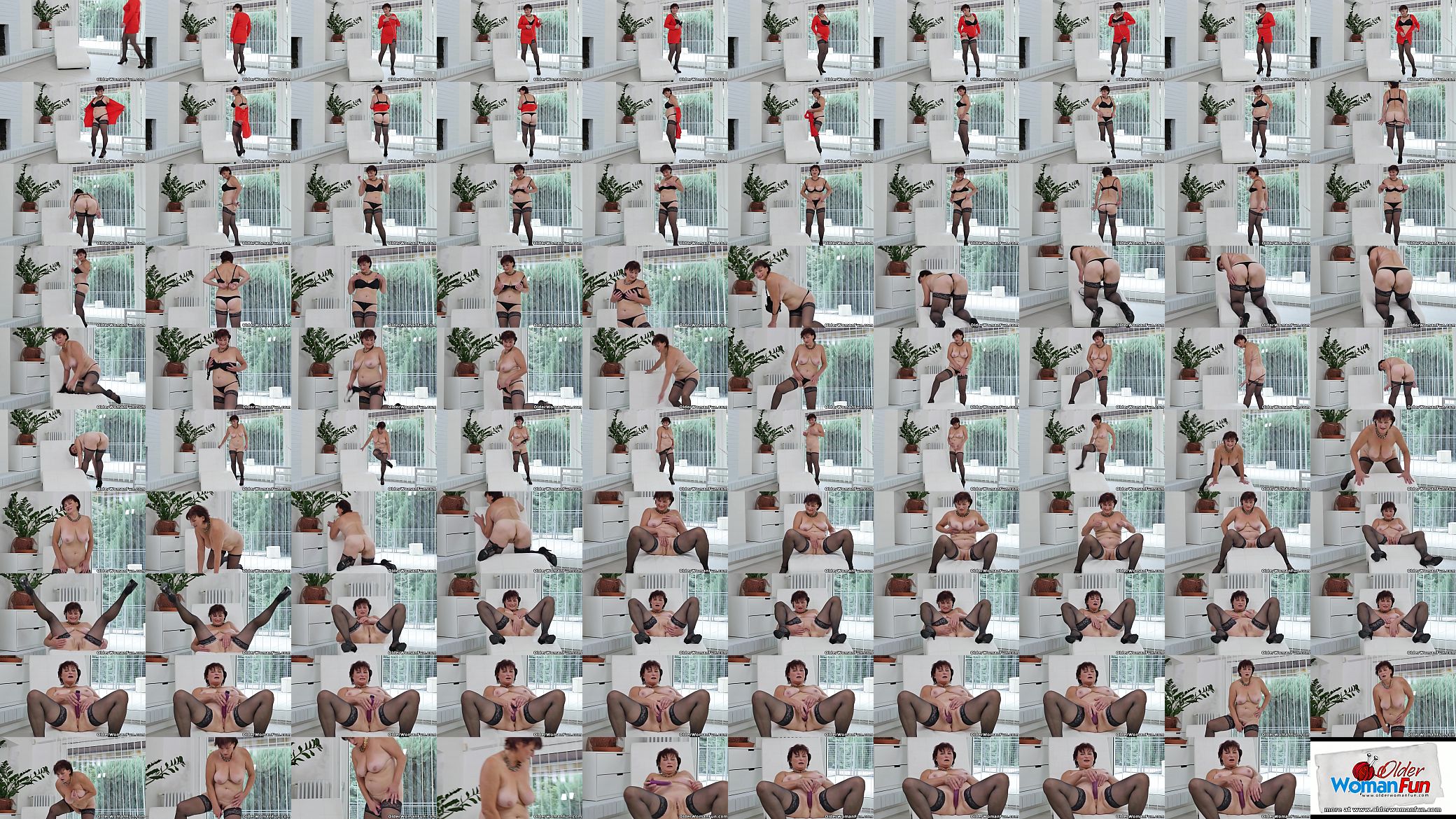 Euro milf Danja strips off and dildo fucks herself 预览图