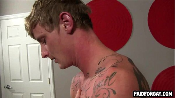 Straight hunk tugs on his hard cock for some money