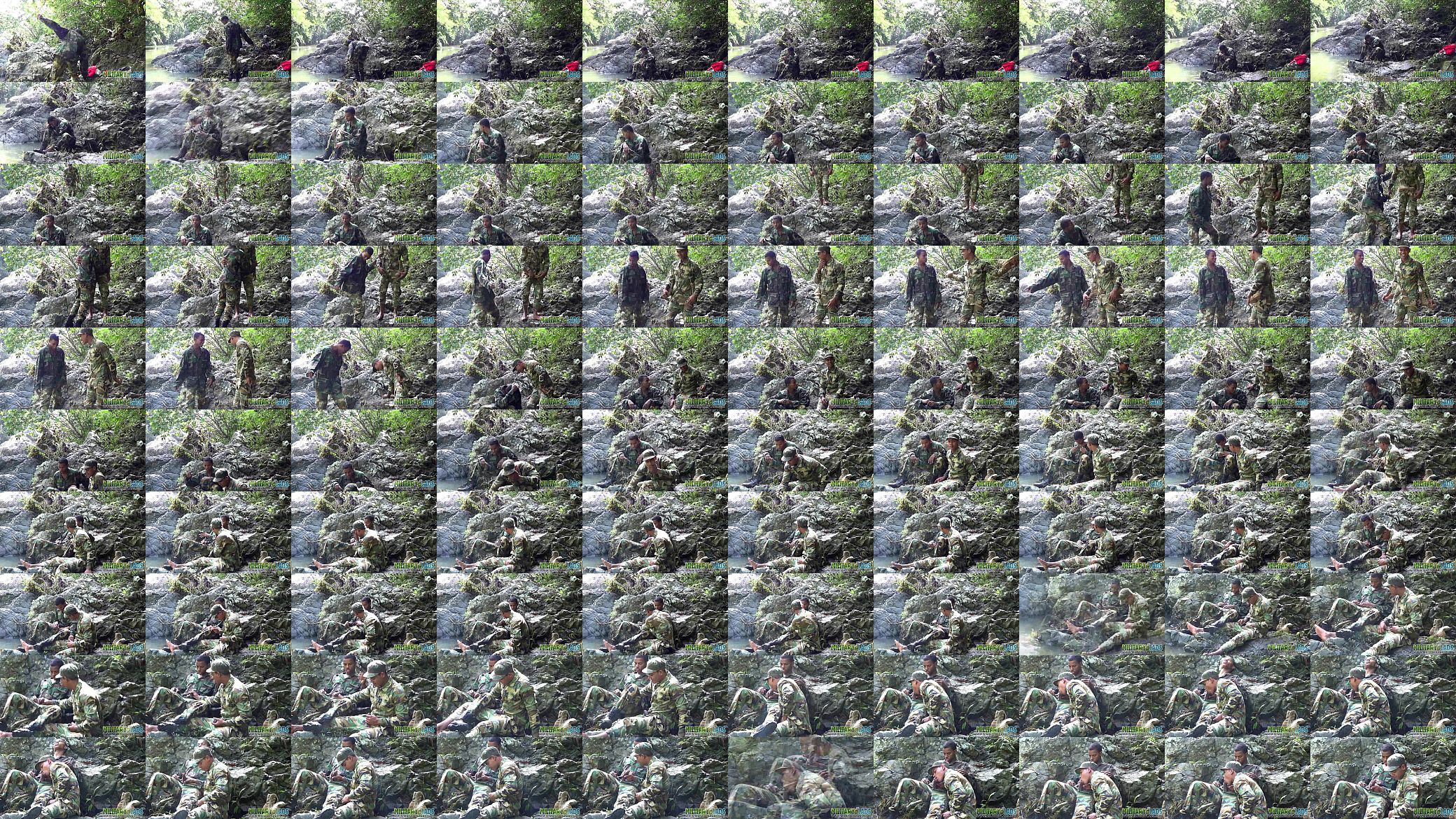 Army boys scout for hard meat outdoors 预览图