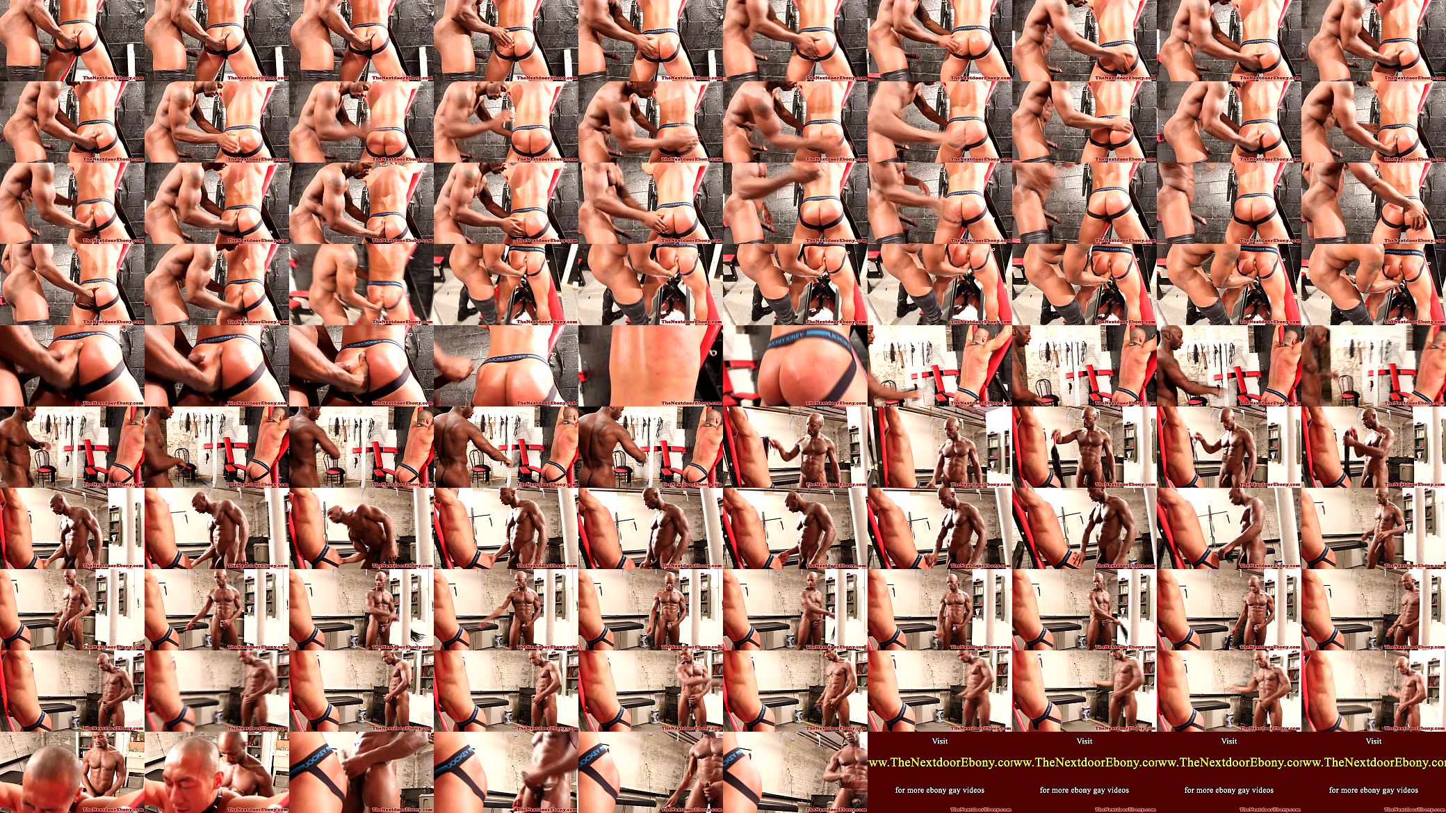 Muscular ebony bdsm dom spanks asian sub 预览图