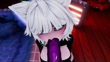 巨乳のケモ耳が最高のフェラチオをして、チンポをねだる | TSUKIVR
