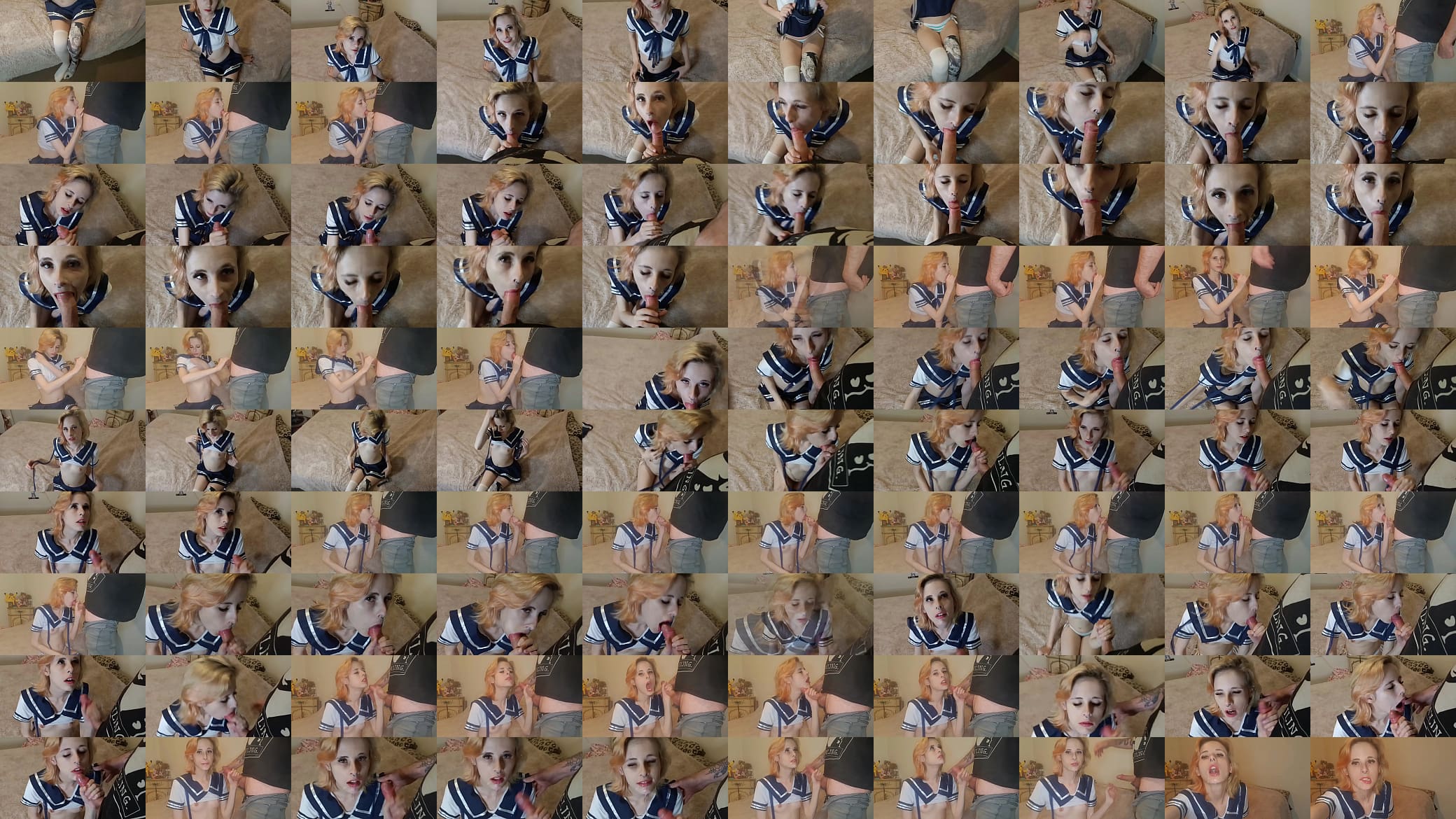 Sammy Splosion gives a Blowjob and cum on face in Japanese Uniform 预览图