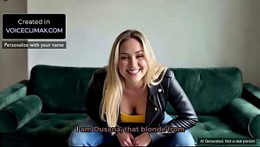Big Ass Blonde European visiting USA needs accommodation for tonight - AI Generated woman POV JOI