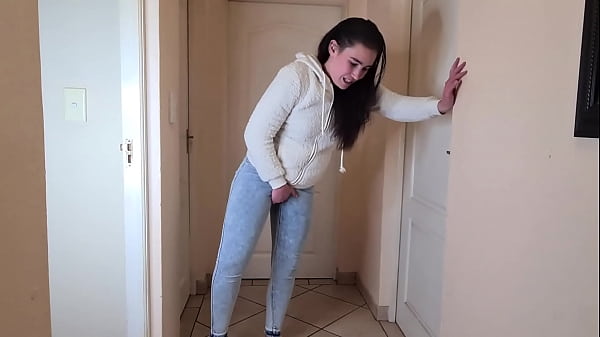 Pee desperation in clothes