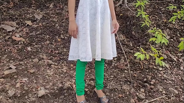 She went to the forest and tore her pussy