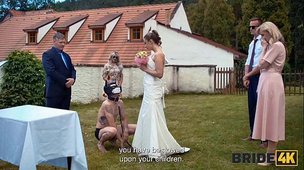 Download Video - BRIDE4K&period; Shy bride with natural tits is fucked roughly in front of everyone in public