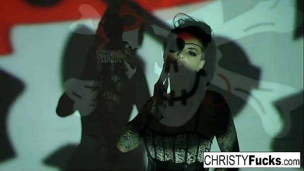 Sexy Christy Mack the Pirate plays with her amazing ass and tight wet pussy