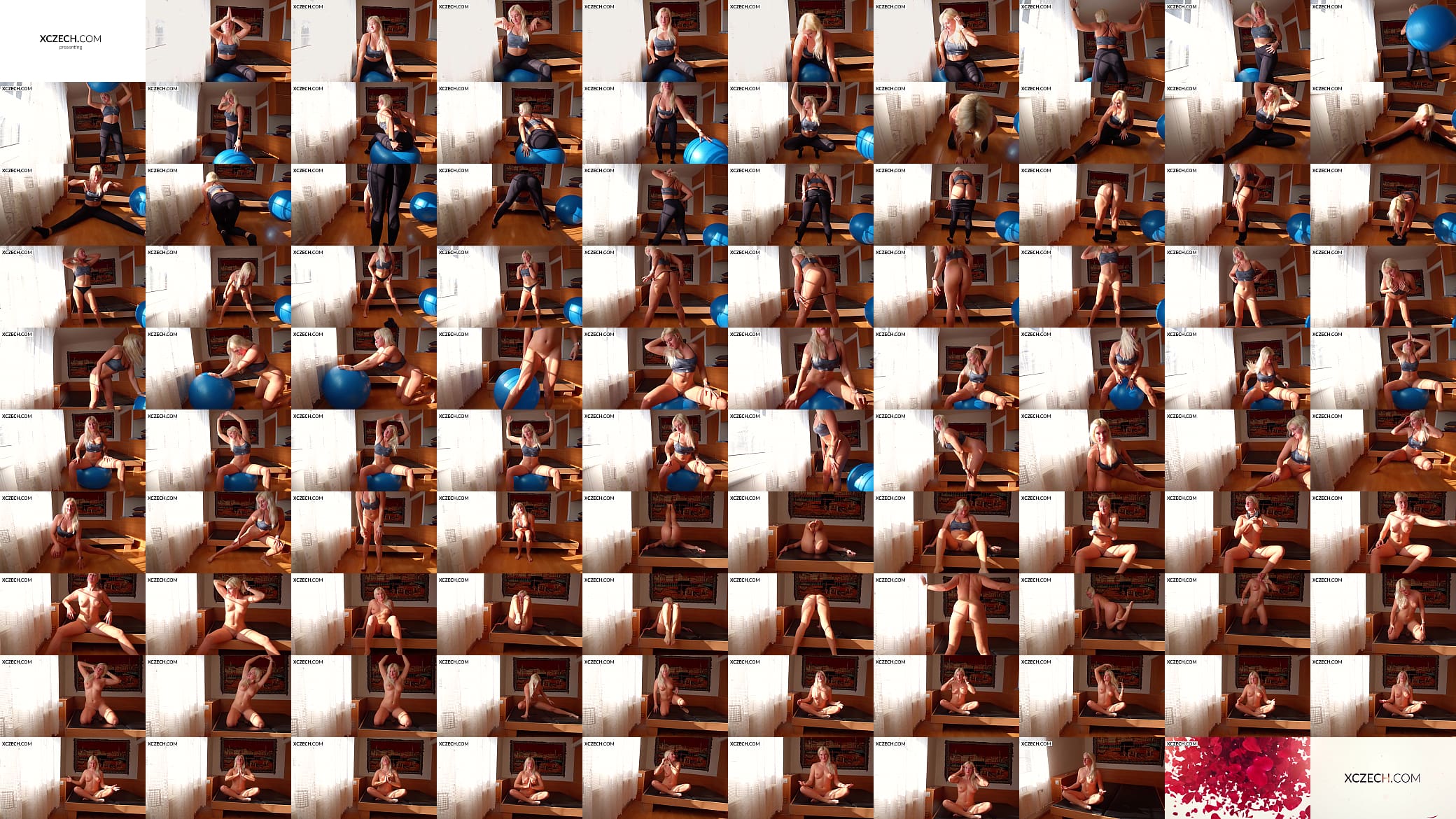 Erotic Nude Yoga with Sharon Cherry: Czech beauty Sharon Cherry up and prepare for the morning erotic you. Enjoy her first morning yoga lesson with her! XCZECH.com 预览图